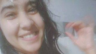 Dripping Wet Indian Teen Flaunts Her Sheer Bra In Steamy Bathroom