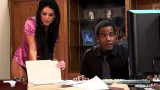 Slender Secretary In Sheer Stockings Seduces Her Well-endowed Black Boss For A Steamy Interracial Anal Encounter