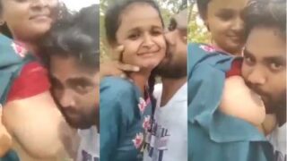 Indian Guy Outdoors, Sucking His Girlfriend’s Firm, Perky Tits In The Open Air