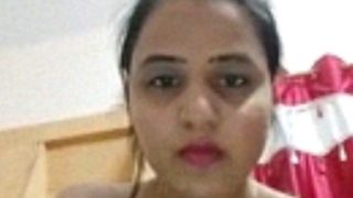 Tight-boobed Desi Babe Strips Naked, Moaning In Hindi Audio